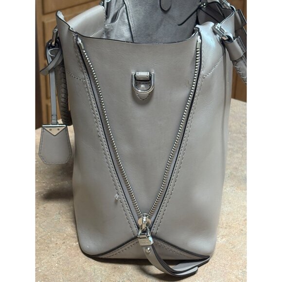 Michael Kors Blakely Leather Tote Bag Silver Hardware Dual Handle Handbag - Picture 7 of 16